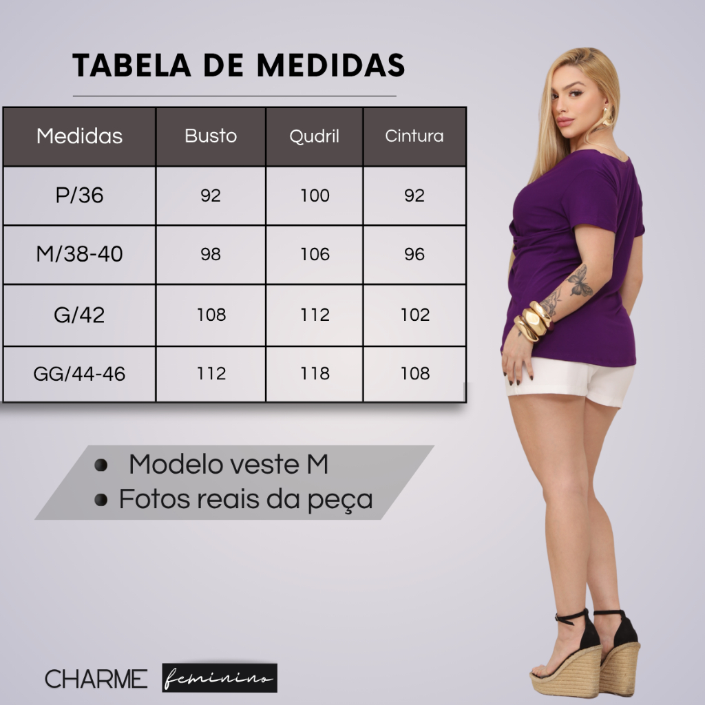 Blusa Feminina Transpassada Dia A Dia Envelope Manga Curta Verao Amamentação — imagem 2 de 2