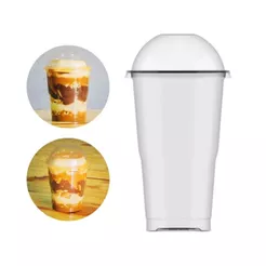 Kit 20 ou 40 Copo Tampa Bolha Sem Furo 300ml Sobremesa Doces Bolos