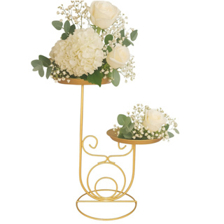 Castiçal Suporte Para Arranjos De Flores Velas Decoração De Festa Casa Na Cor Dourada em Oferta na Shopee