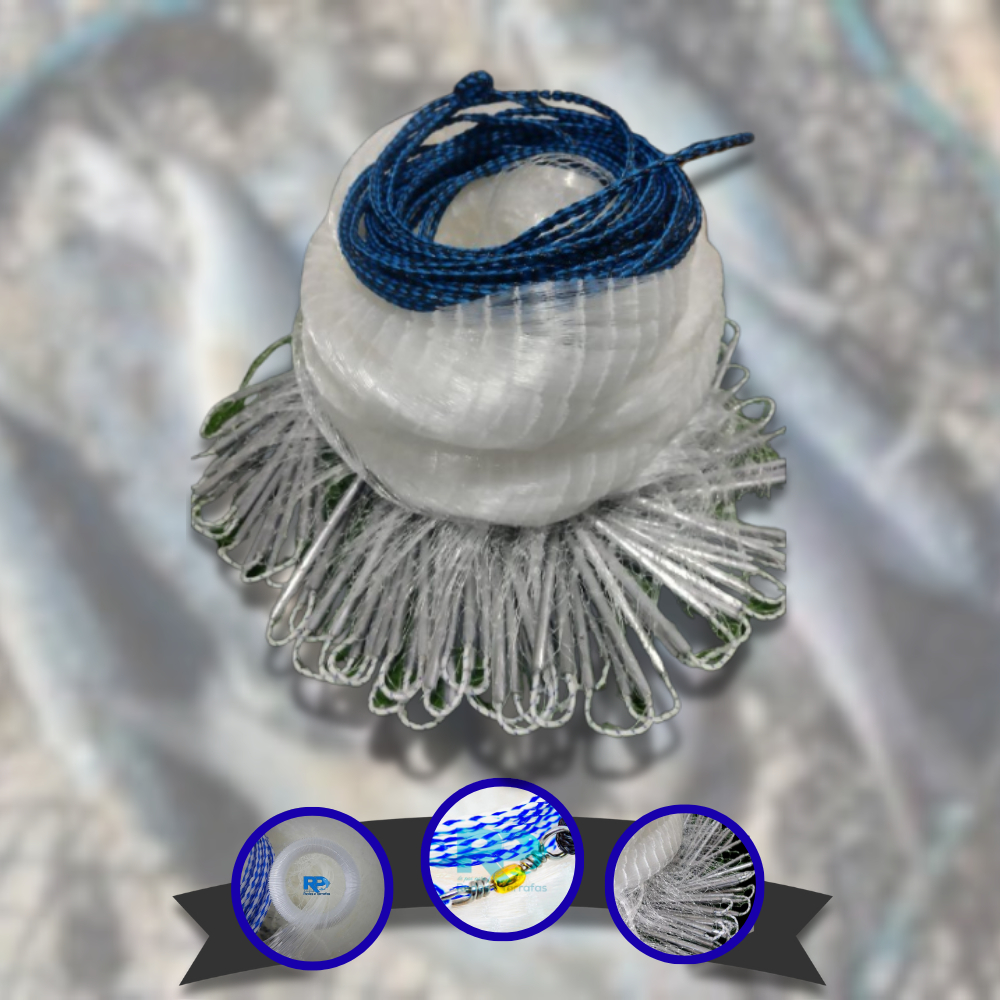 Tarrafa de Argola  Camarão Malha 10mm (2cm) fio 0,25 Alt. 2,80 Roda 20mts RP