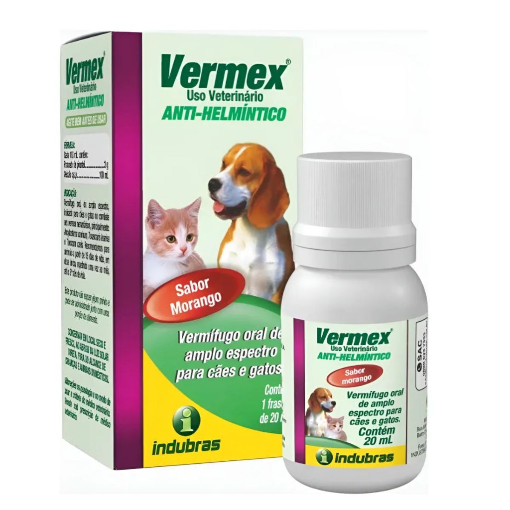Vermex 20 ml - Vermífugo Para Cães e Gatos filhotes em Oferta na Shopee