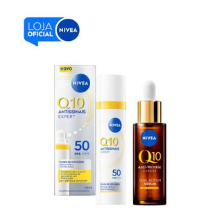 KIT NIVEA Q10 Sérum Antissinais Expert Dupla Ação 30ml + NIVEA Q10 Antissinais Fluido Fac…
