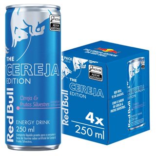 Pack de 4 latas Red Bull Energético, Cereja e Frutas Silvestres, 250ml em Oferta na Shopee