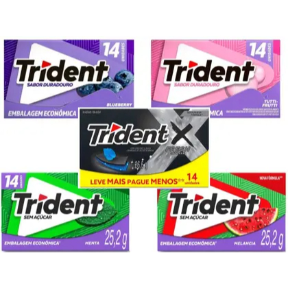 TRIDENT 14s  Display 12un - sabores diversos