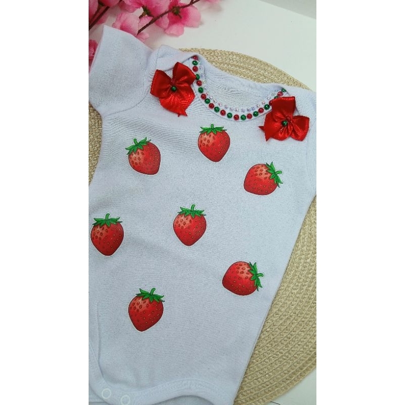 body personalizado temático tema moranguinho