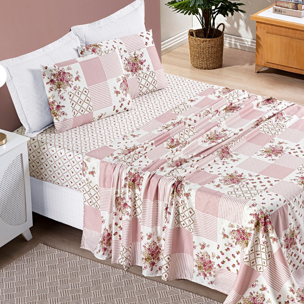 Jogo De Cama Bouti Lençol Estampado Bouti Forro De Cama