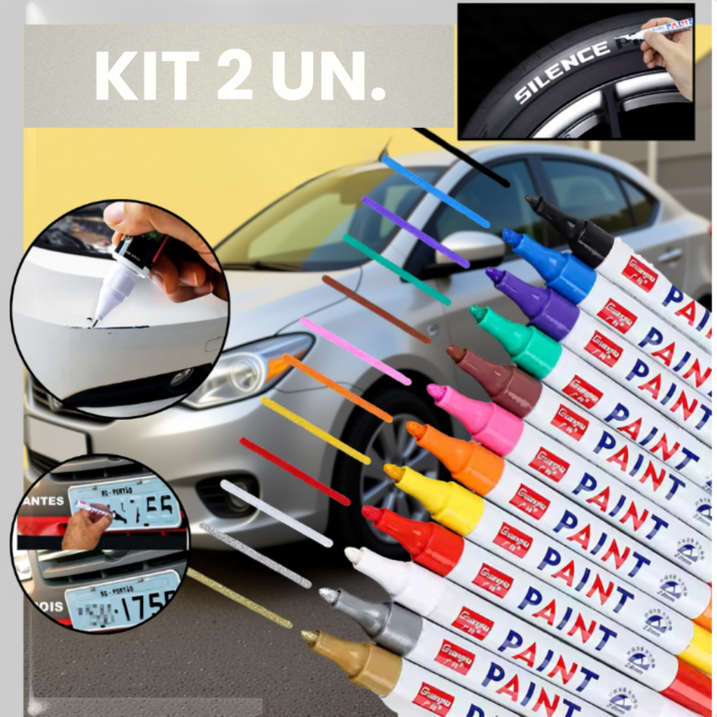 KIT C/ 2 UN Caneta Paint Tira Risco Para Carros Motos Permanente Original Repara Pintura Automotiva em Oferta na Shopee