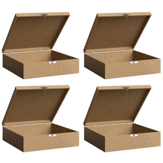 1 à 5 Caixas Mdf Lisa Quadrada 25x25x10 Com Fecho Dobradiça Convite Casamento Lembrancinha Presente