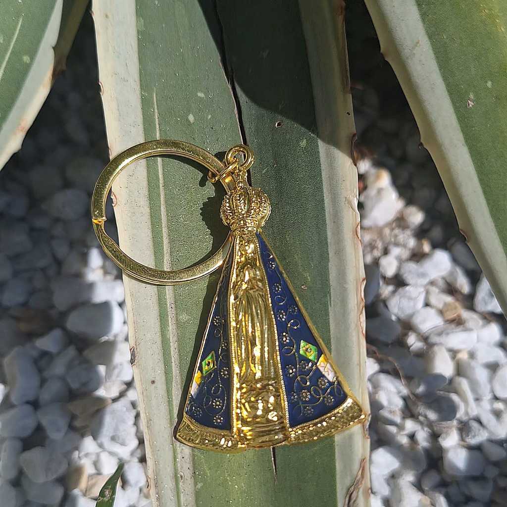 Chaveiro Religioso de Metal Imagem de Nossa Senhora Aparecida