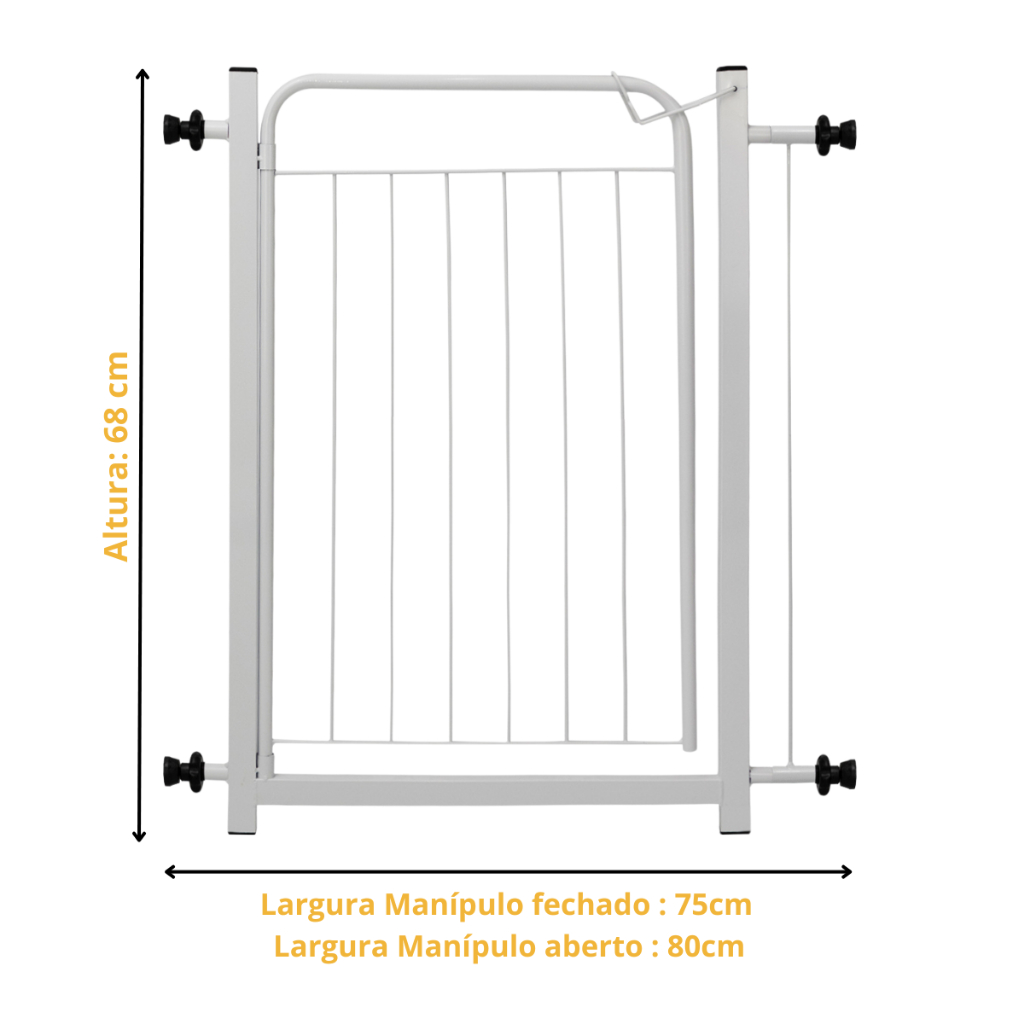 Portão Pet Grade Para Cães Crianças Proteção para Bebês Acompanha Extensor de 05cm Envio Imediato