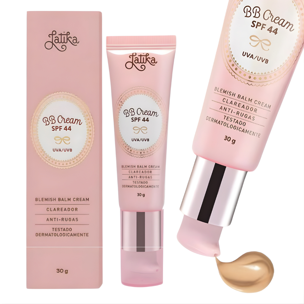 Bb Cream Latika Pele Lisinha Fps 44 Base Bege Médio Antirrugas