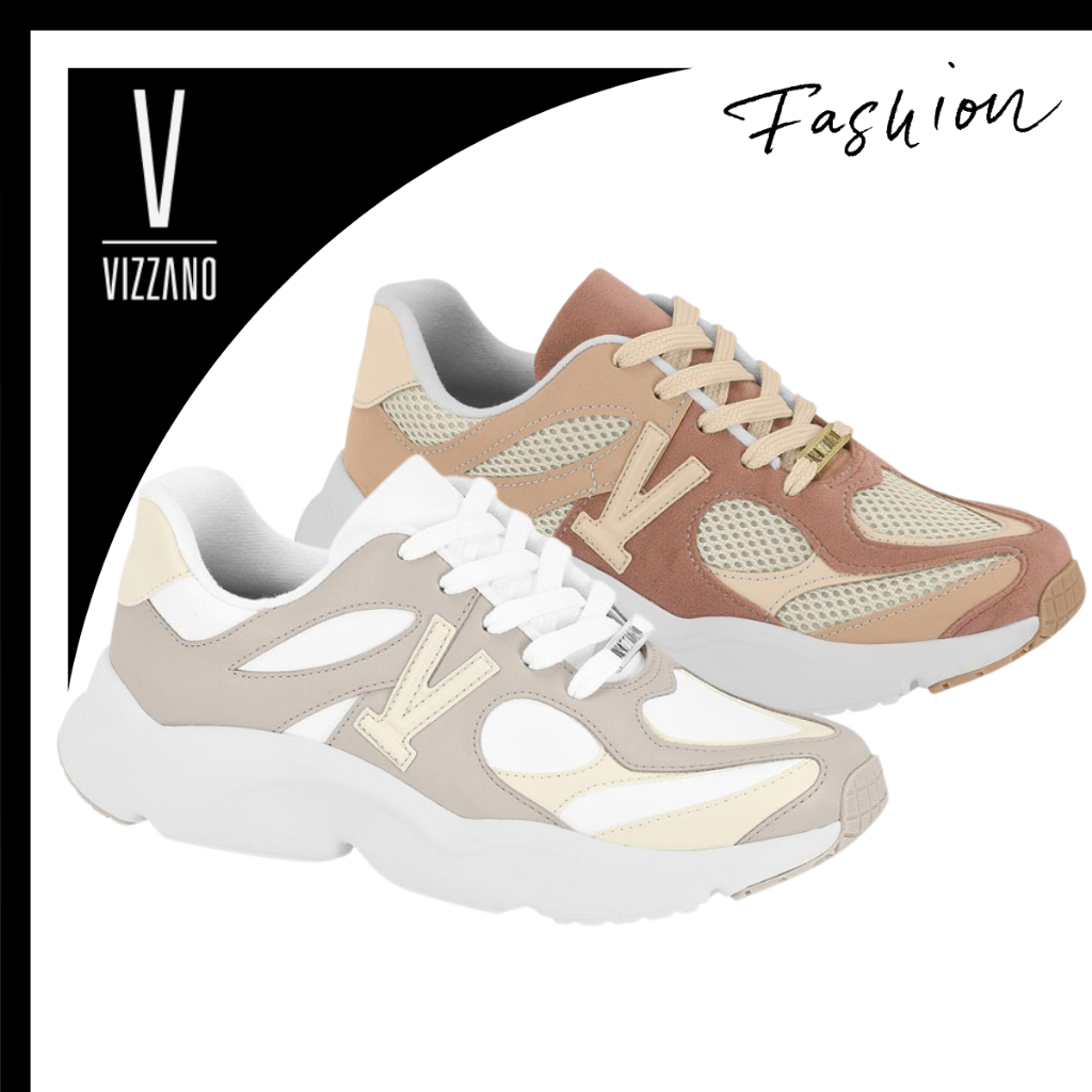 Tênis Vizzano Casual Chunky Plataforma Confortável Sneaker Feminino Dia a Dia Academia Corrida