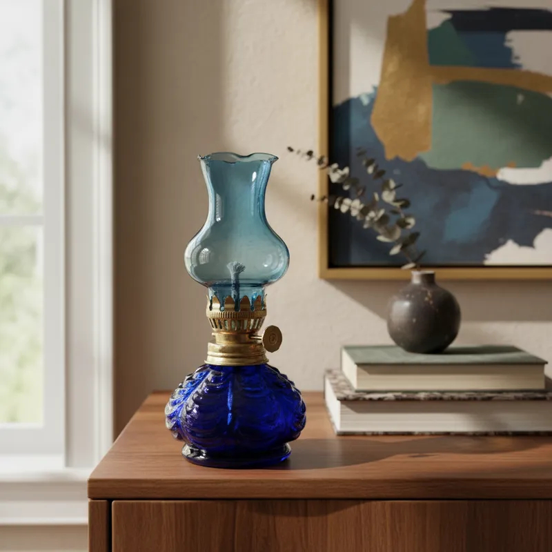 Enfeite lamparina de vidro 17cm. em Oferta na Shopee