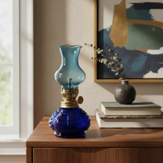 Enfeite lamparina de vidro 17cm. em Oferta na Shopee