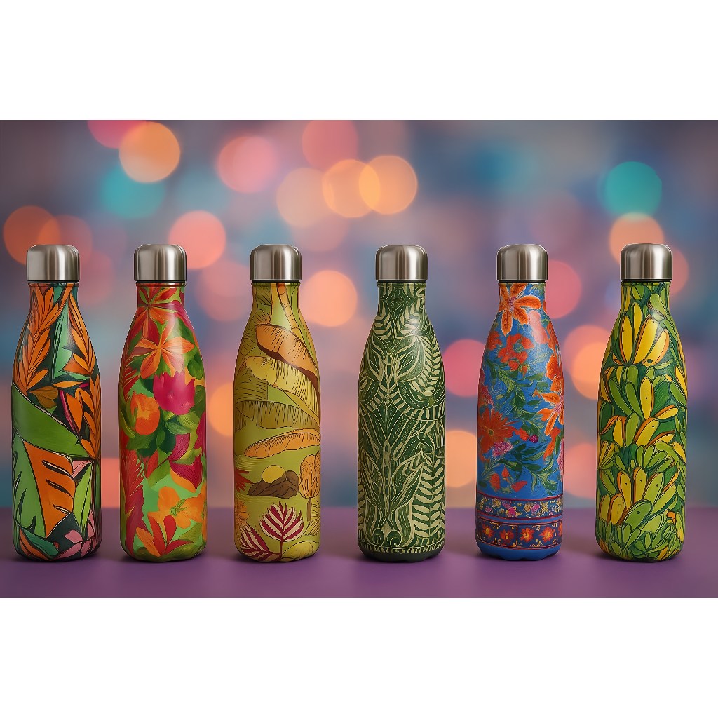 Garrafa Térmica de Aço Inoxidável com Estampa Floral - 500ml em Oferta na Shopee