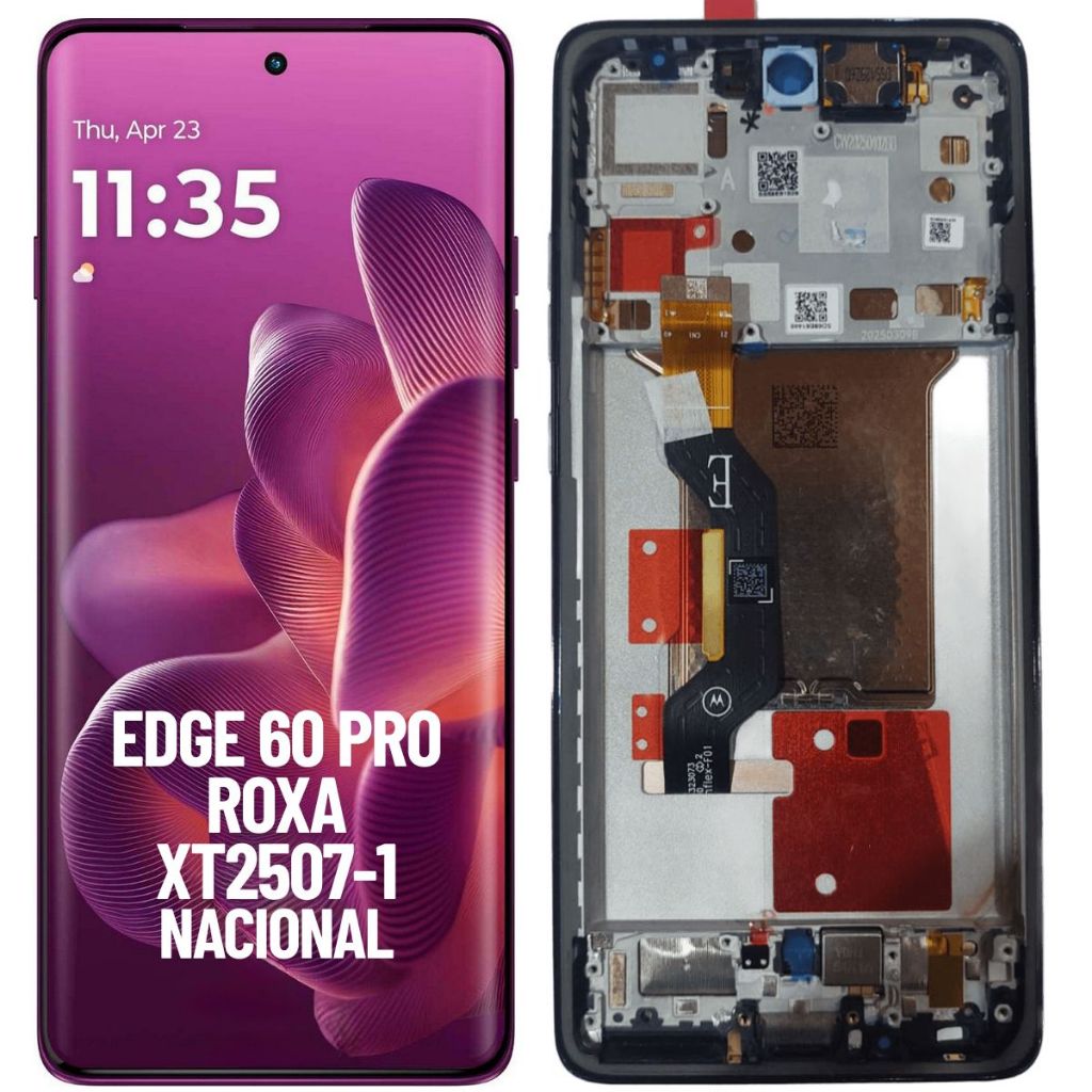 TELA FRONTAL DISPLAY POLED COMPATIVEL MOTOROLA EDGE 60 PRO XT2507-1 ROXA ORIGINA