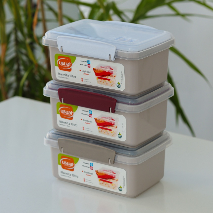 Marmita Fitness c/ Trava e Válvula 1 Litro em Oferta na Shopee