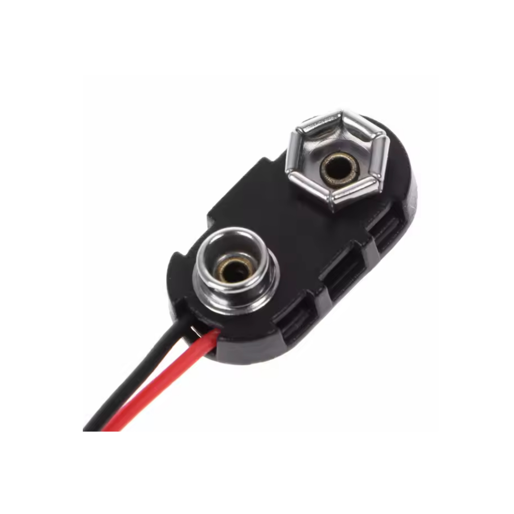 Conector Clip para Bateria 9V com Rabicho – Plug Fêmea de Fácil Conexão