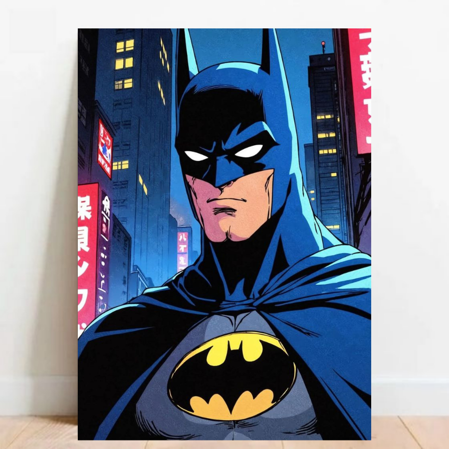 Quadro Placa Decorativa Batman desenho geek quadro com moldura 011