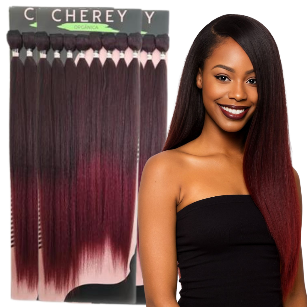 Cabelo Liso Yaki Cherey Fibra Orgânica Efeito Super Natural