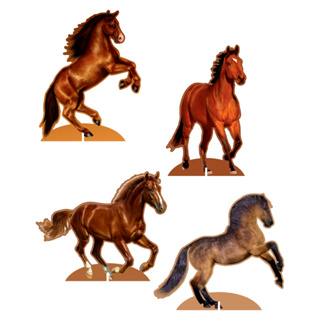 Kit 4 Displays Cavalo 20cm - Vinil Fosco - Totem Decoração Aniversário - ENVIO RÁPIDO em Oferta na Shopee