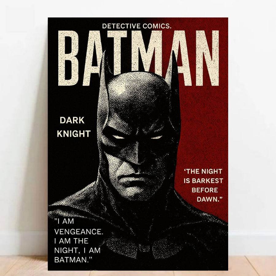 Quadro Placa Decorativa Batman desenho geek quadro com moldura 015