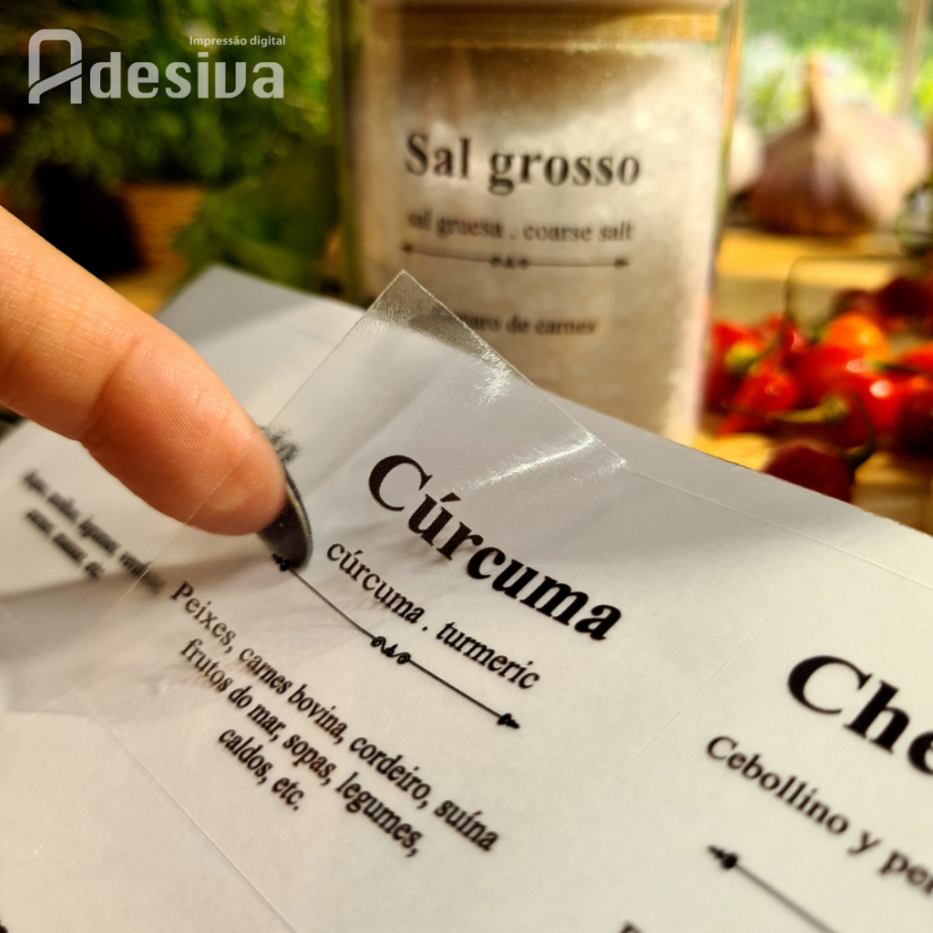 Kit 48 Adesivos Para Cozinha Modelo Dicionário Para Potinhos de Temperos 5,5x5,5cm