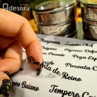 66 Etiquetas Adesivas Para Temperos e Condimentos Adesivo Vinil Prova D'Água Potes de Cozinha em Oferta na Shopee