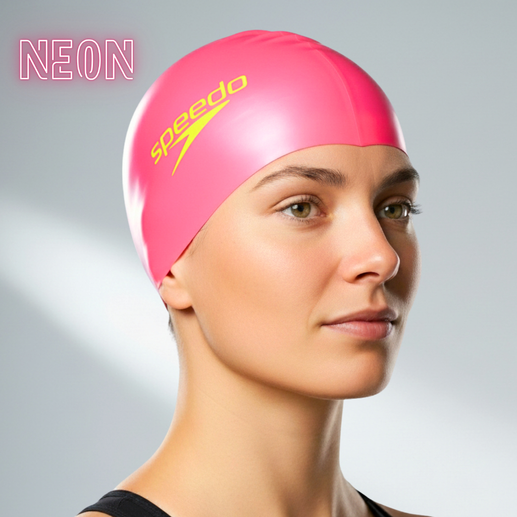 Touca De Natação Em Silicone Flat Cap Adulto Speedo Rosa Neon