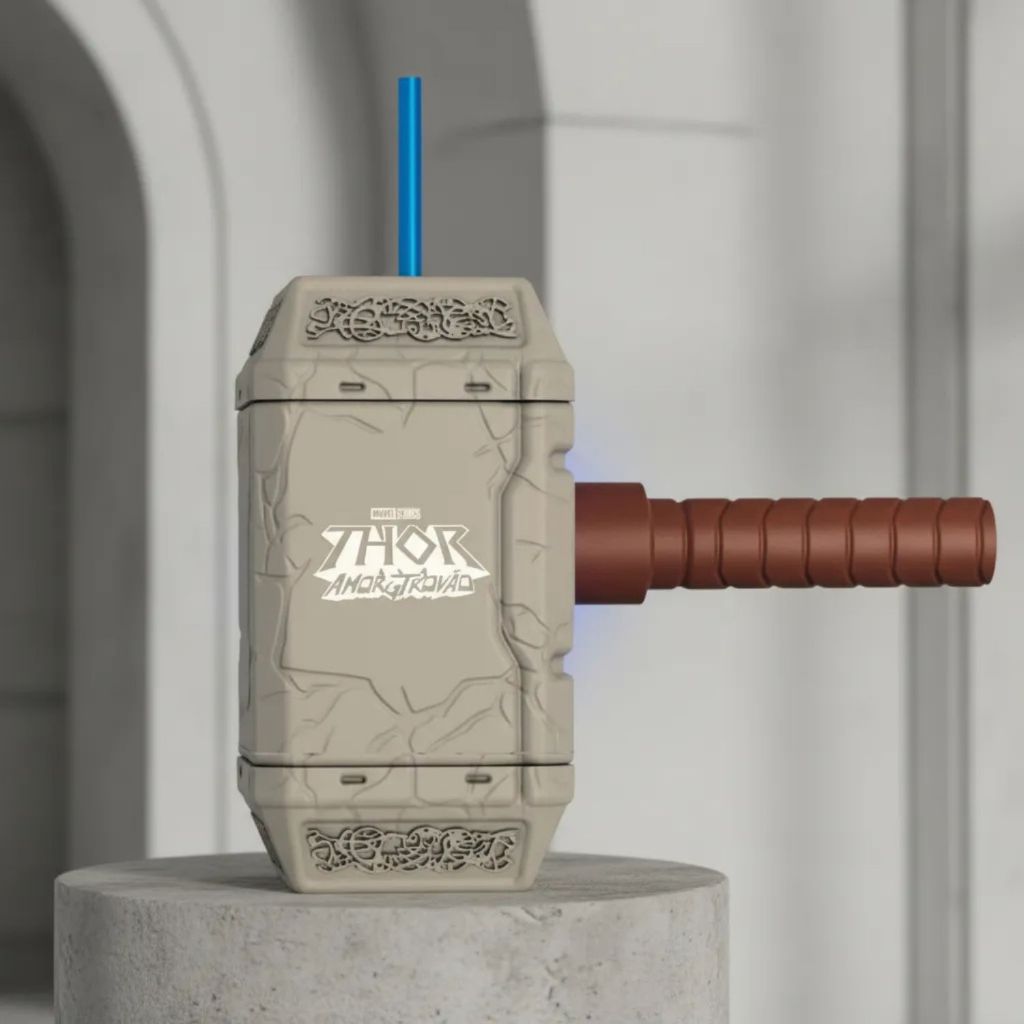 Copo Martelo Thor Mjölnir - Thor Love and Tunder sem Canudo