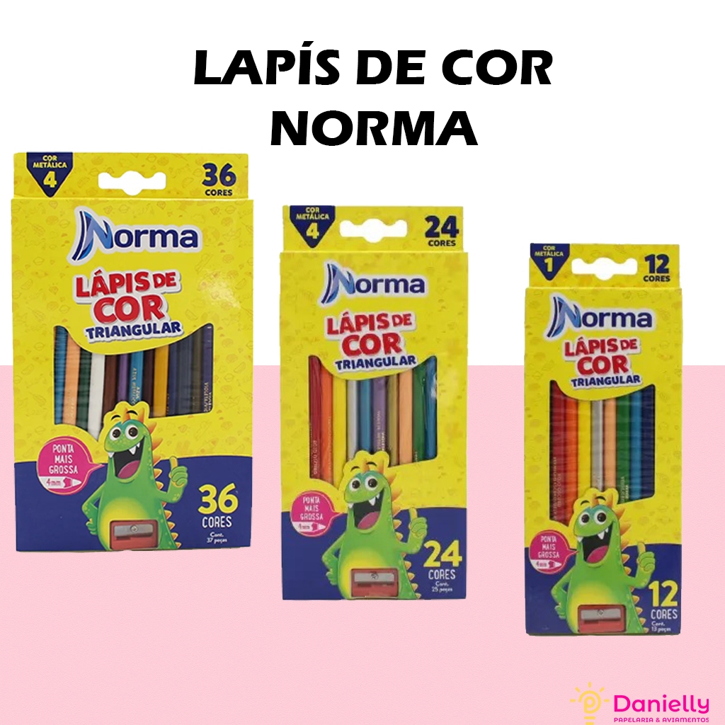 Lápis de Cor Norma  12/24/36CRS – Triangular ou Sextavado | Ponta Macia e Resistente