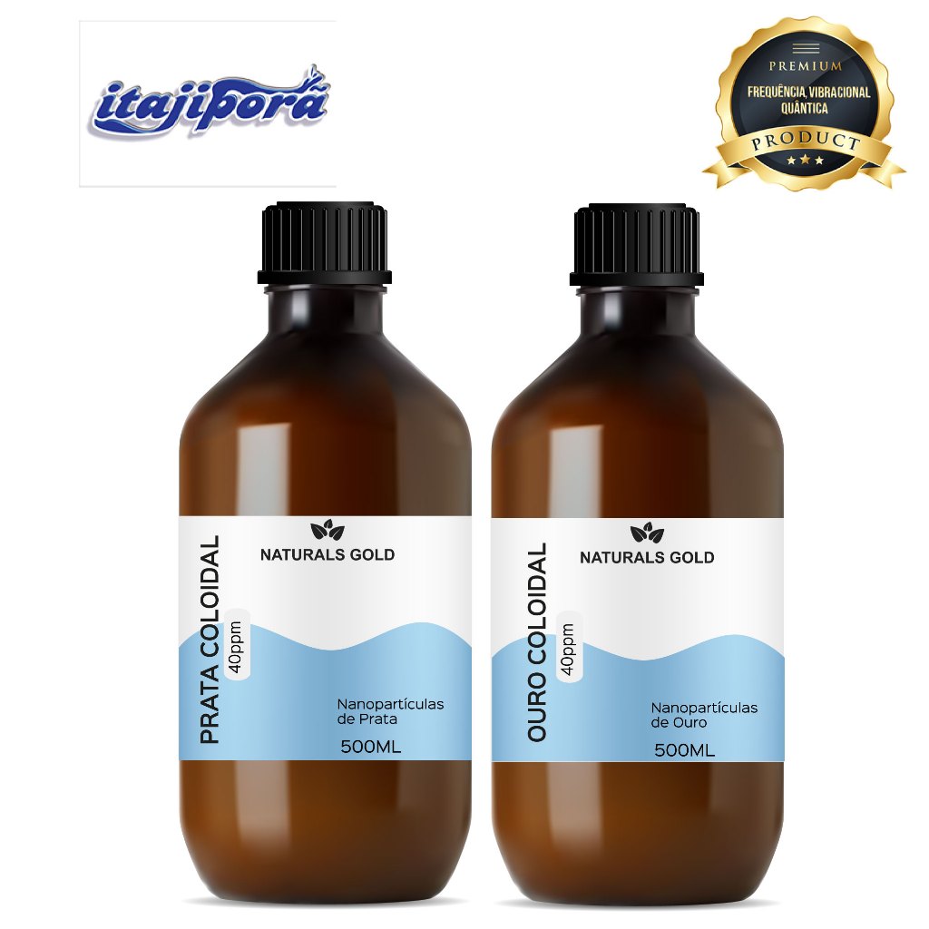Prata Coloidal + Ouro Coloidal 40ppm 500ml