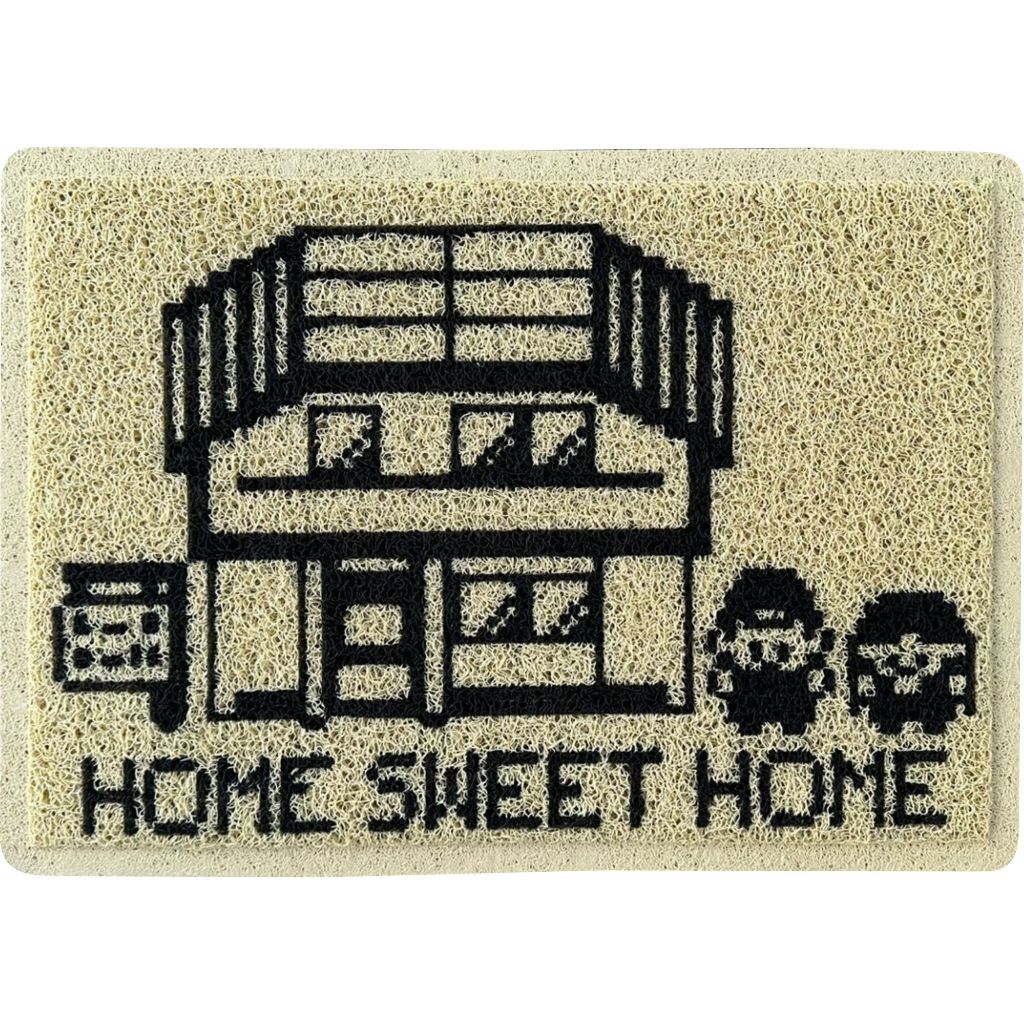 tapete capacho de entrada sweet home sweet bege em Oferta na Shopee