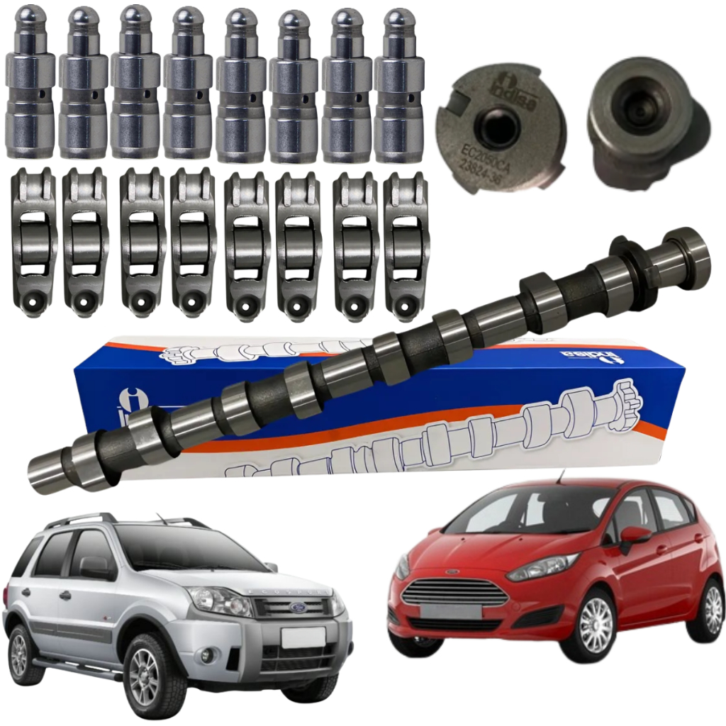 Kit Com 08 Tuchos + 08 Balancim Com Eixo de Comando Ford Ka Ecosport Fiesta Motor Zetec Rocam 1.6 em Oferta na Shopee