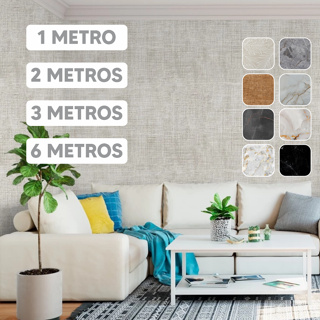 Papel de Parede Adesivo Vinílico Linho Autocolante 6 Metros Decoração Moderna e Lavável em Oferta na Shopee