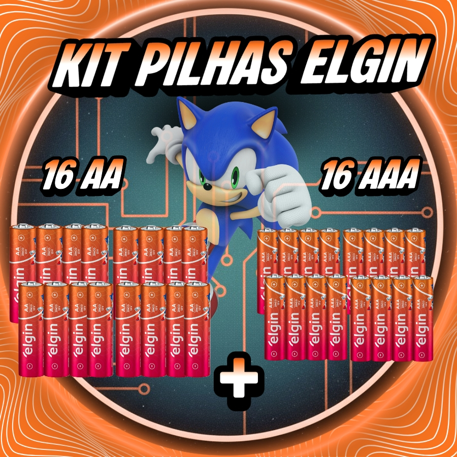 Elgin 16 AA Normal + 16 AAA  Palito 32 unidades em Oferta na Shopee