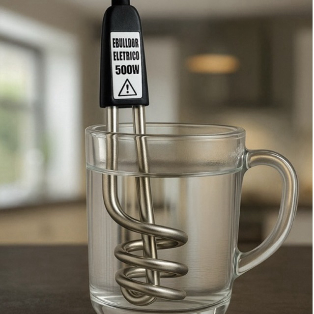 Ebulidor Elétrico Rabo Quente Portátil Ferve Agua Rápido Compacto e Seguro 110V 220V Camping