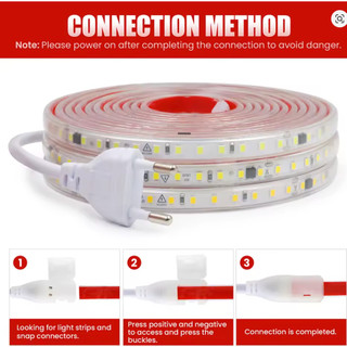 1 à 10 Metros Fita Mangueira Chata Quadrada Led 5050 Branco Frio 120LEDS Direta Com Dupla face 110v/220v de + Conector/R