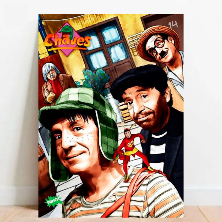 Quadro Placa Decorativa Chaves Chapolin Colorado desenho geek quadro com moldura 07