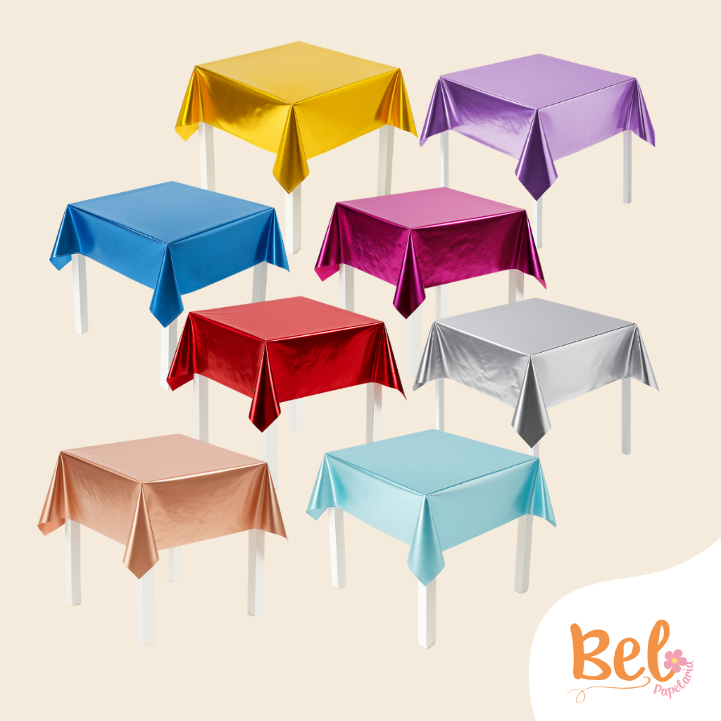 Kit Toalha Forro de Mesa Metalizado Festas Aniversario Casamentos Chá de Bebe Réveillon Natal em Oferta na Shopee