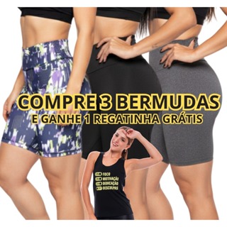 kit c/3Bermudas feminina,confortável,estilo,treino,yoga,corrida,atividade física bermuda ,academia. em Oferta na Shopee