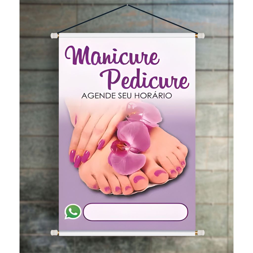 Banner Manicure e Pedicure Orquídea Arte pronta em Oferta na Shopee