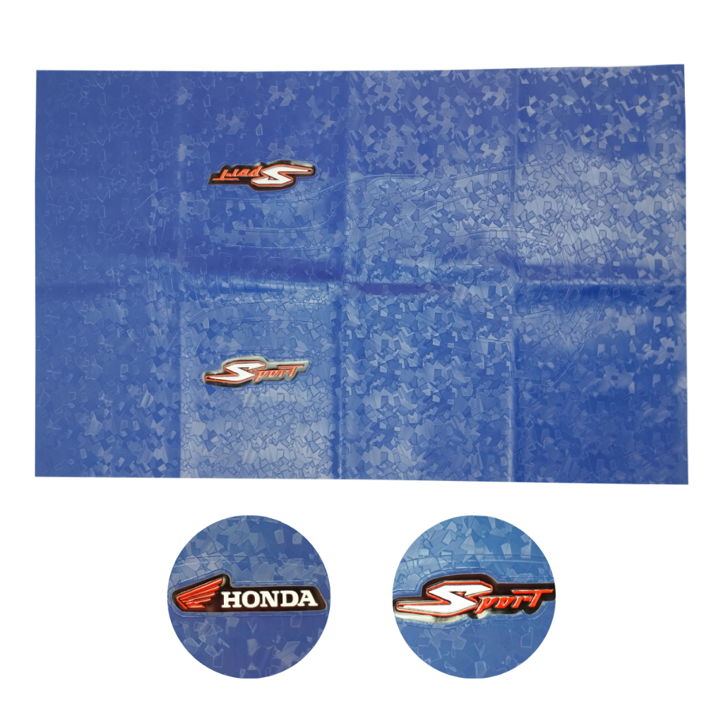 Capa Do Banco Emborrachada 3D Holográfica Azul Honda Cg 125/150/160 / Turuna 125 / Xl 250 / Xlx 250