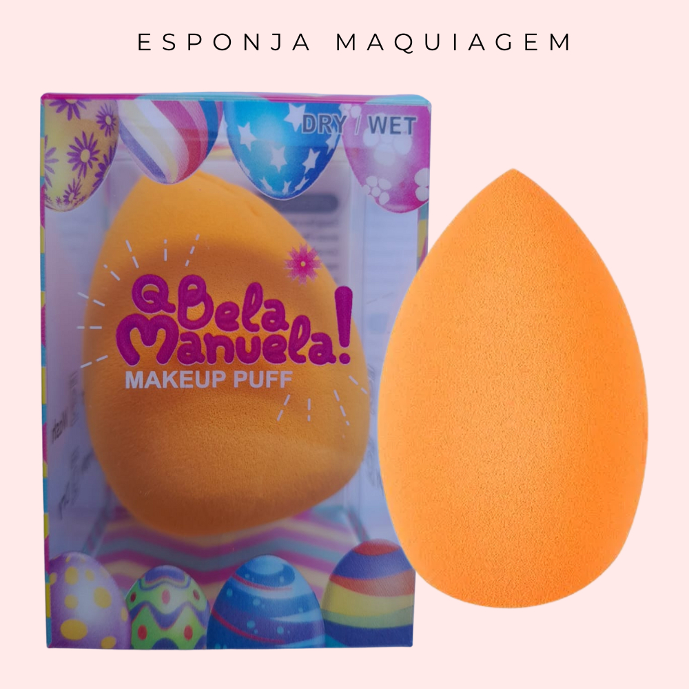 Esponja Maquiagem Q Bela Manuela Puff Macia - Esponja Gota Coxinha - Cores Sortidas