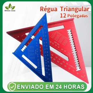 Esquadro triangular profissional de 12 polegadas em liga de alumínio para trabalhos em madeira em Oferta na Shopee