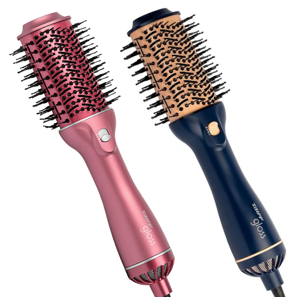 Escova Secadora Taiff Gloss Bivolt Rose Azul 3 em 1 1200w Íons Cerâmica Antifrizz Original