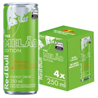 Pack de 4 latas Red Bull Energético, Maracujá e Melão, 250ml em Oferta na Shopee