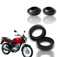Retentor De Bengala + Guarda Po Honda Fan 125 2014 Até 2017