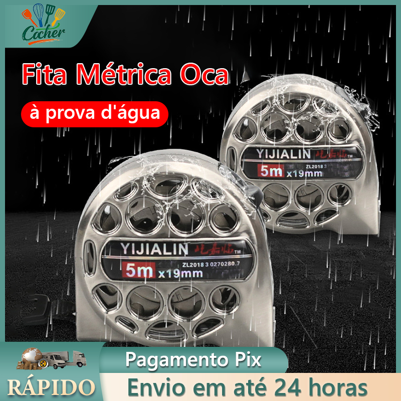 5m Fita métrica de aço inoxidável d'água quedas resistente à ferrugem resistente à corrosão