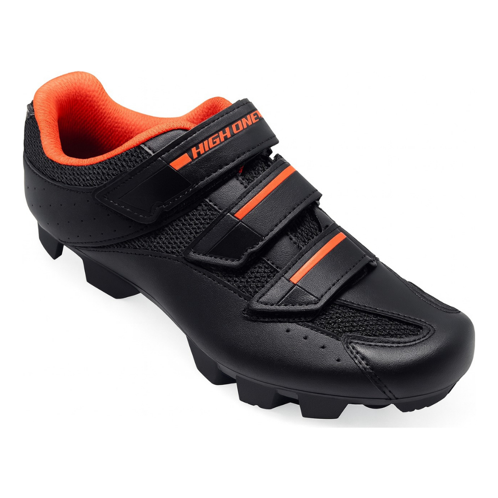 Sapatilha Taquinho Ciclismo Bicicleta Bike Mtb High One Cobok 3 Velcros Preto/Vermelho
